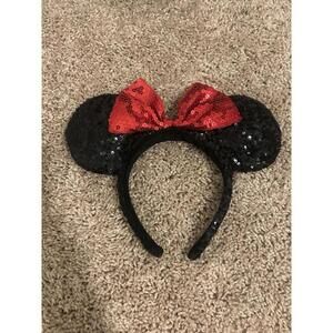Authentic Walt Disney World Disney Parks Black And Red Sequin Minnie Mouse Ears